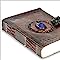 Leather Journal with clasp Gemstone Journal Writing Pad Blank Notebook Handmade Notepad Chakra Journal,Best Present Art Sketchbook Travel Diary To Write Book Of Shadows Refillable Grimoire