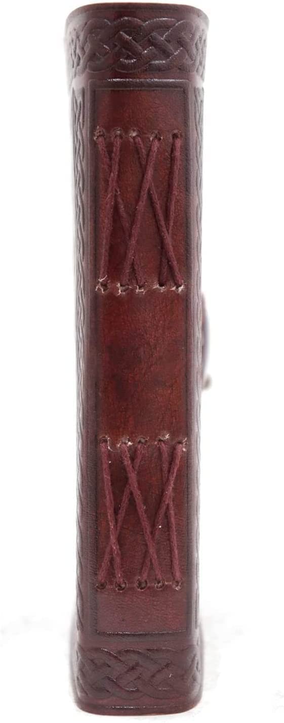 Moon Blue Lapiz Gemstone Studded Vintage Writing Handmade Leather Notebook Journal Unlined Antique Handmade Deckle Edge Vintage Paper, Leather Sketchbook, Drawing Journal, Great Gift Clasp Office Product 5x7