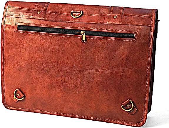 Handmade Leather Messenger Laptop Computer Satchel Distressed Bag (13" X 18") Stylish Backpack and Briefcase Bag for Men