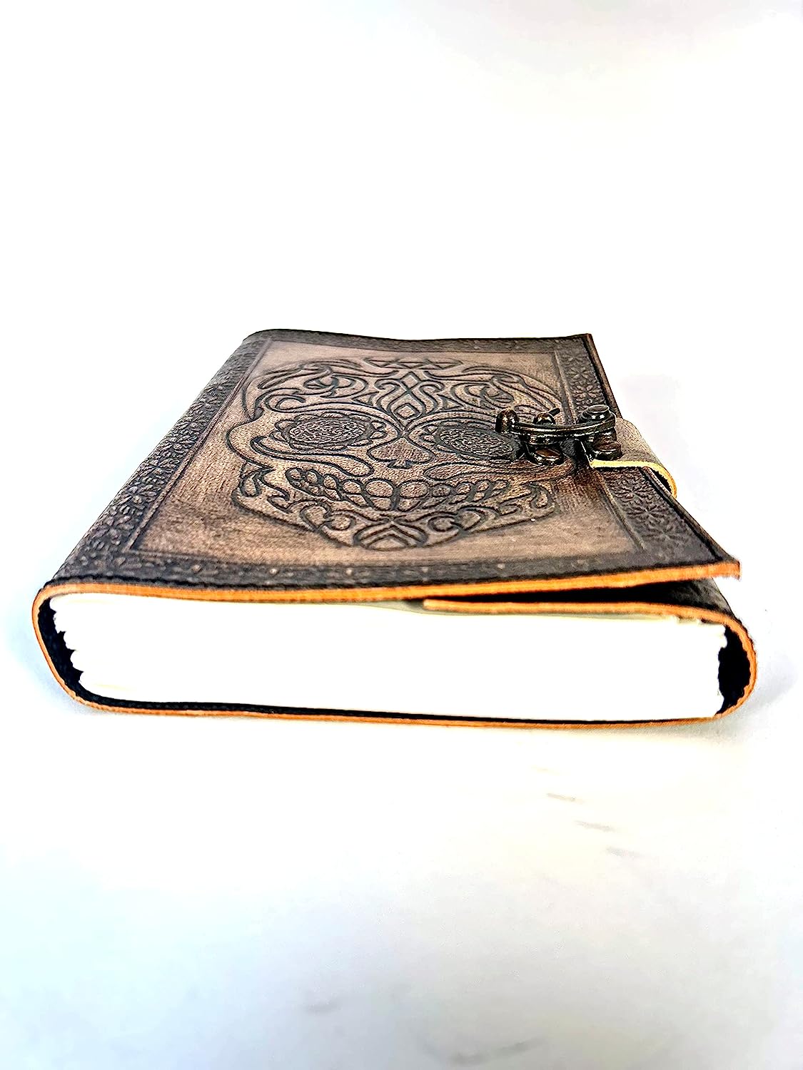 Shy Shy Let's Touch The Sky Embossed Leather Bound Daily Notepad for women and men Travel Journals Vintage Handcraft Embossed Skull Antique Diary Notebook 7X5 Inch
