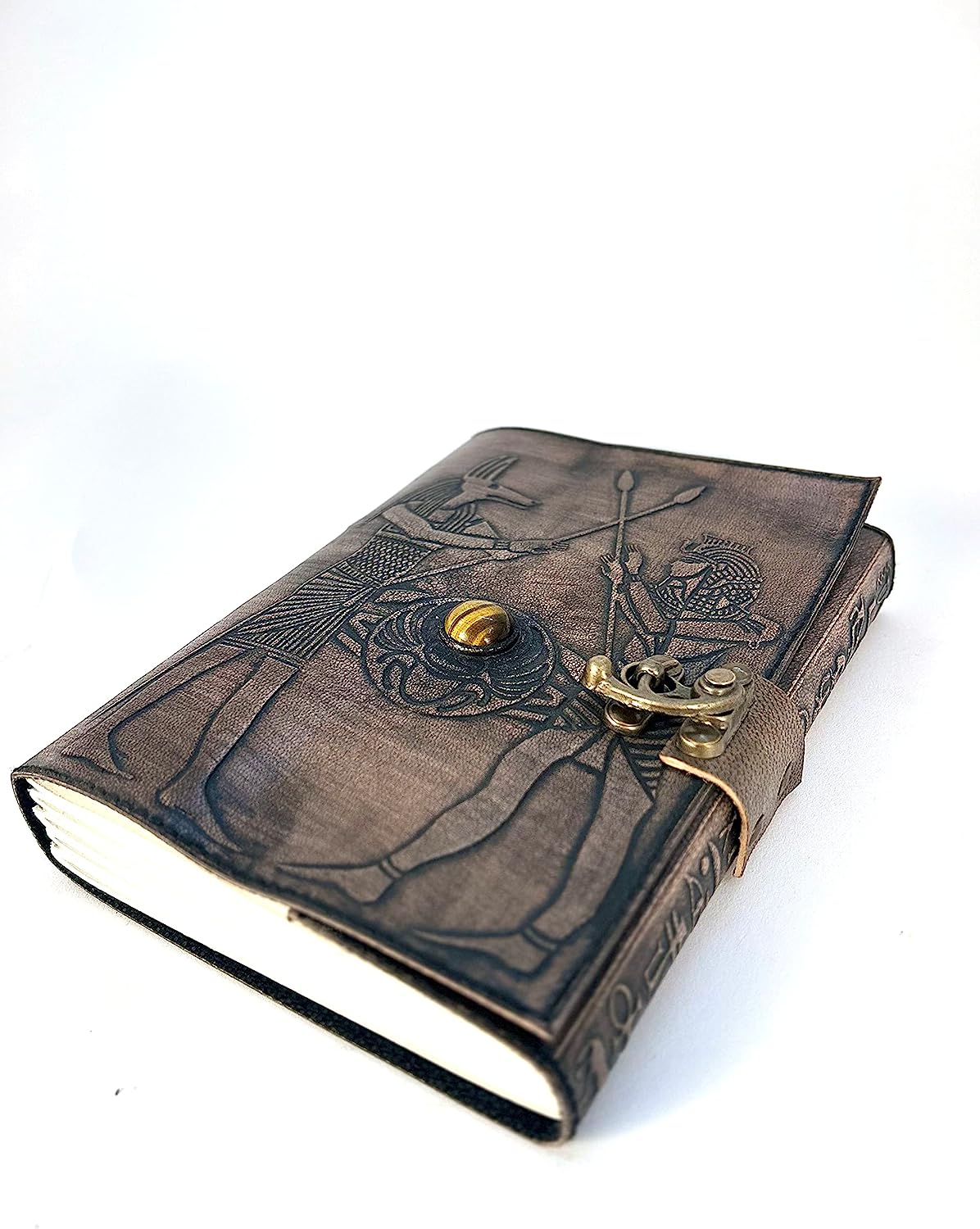 Shy Shy Let's Touch The Sky Egypt Theme Leather Journal Refillable Paper Handmade writing Notebook Travel Diary leather Bound Daily Notepad 240 Kraft Pages, Rustic Brown, 5 x 7 in