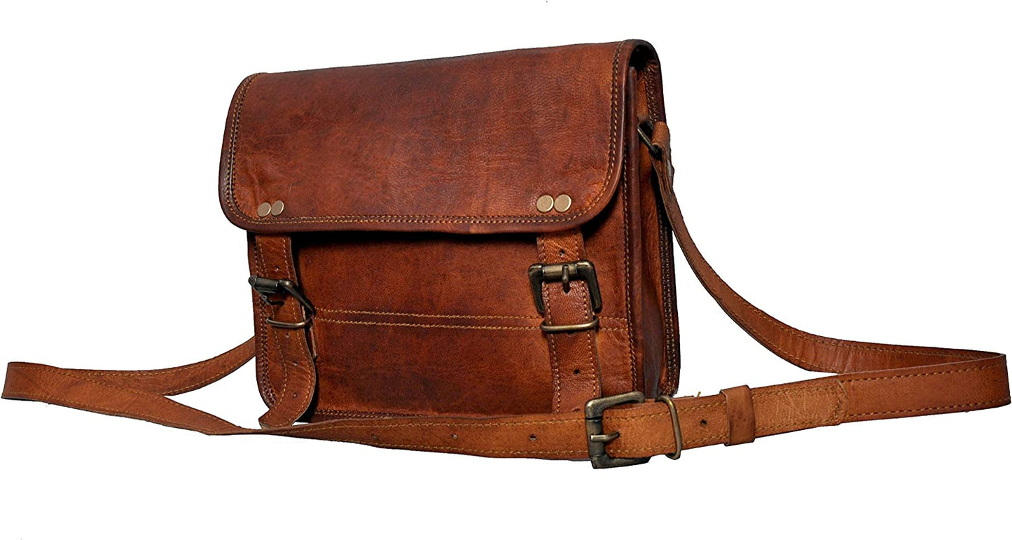 10" Inch Leather Messenger Bag vintage satchel bag Crossbody Bags for Men and Women unisex office bag