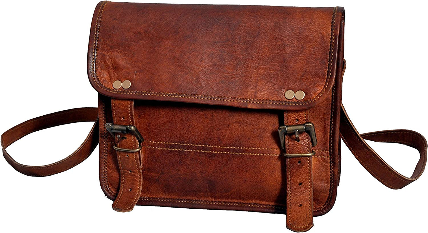 10" Inch Leather Messenger Bag vintage satchel bag Crossbody Bags for Men and Women unisex office bag