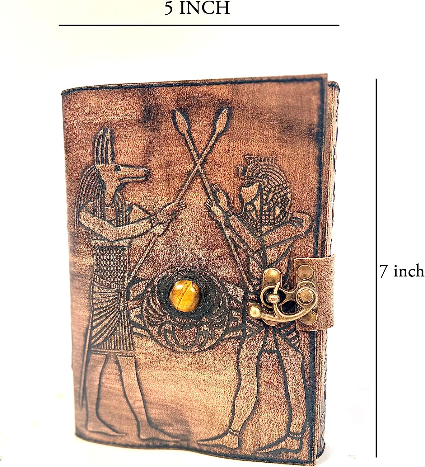 Shy Shy Let's Touch The Sky Egypt Theme Leather Journal Refillable Paper Handmade writing Notebook Travel Diary leather Bound Daily Notepad 240 Kraft Pages, Rustic Brown, 5 x 7 in
