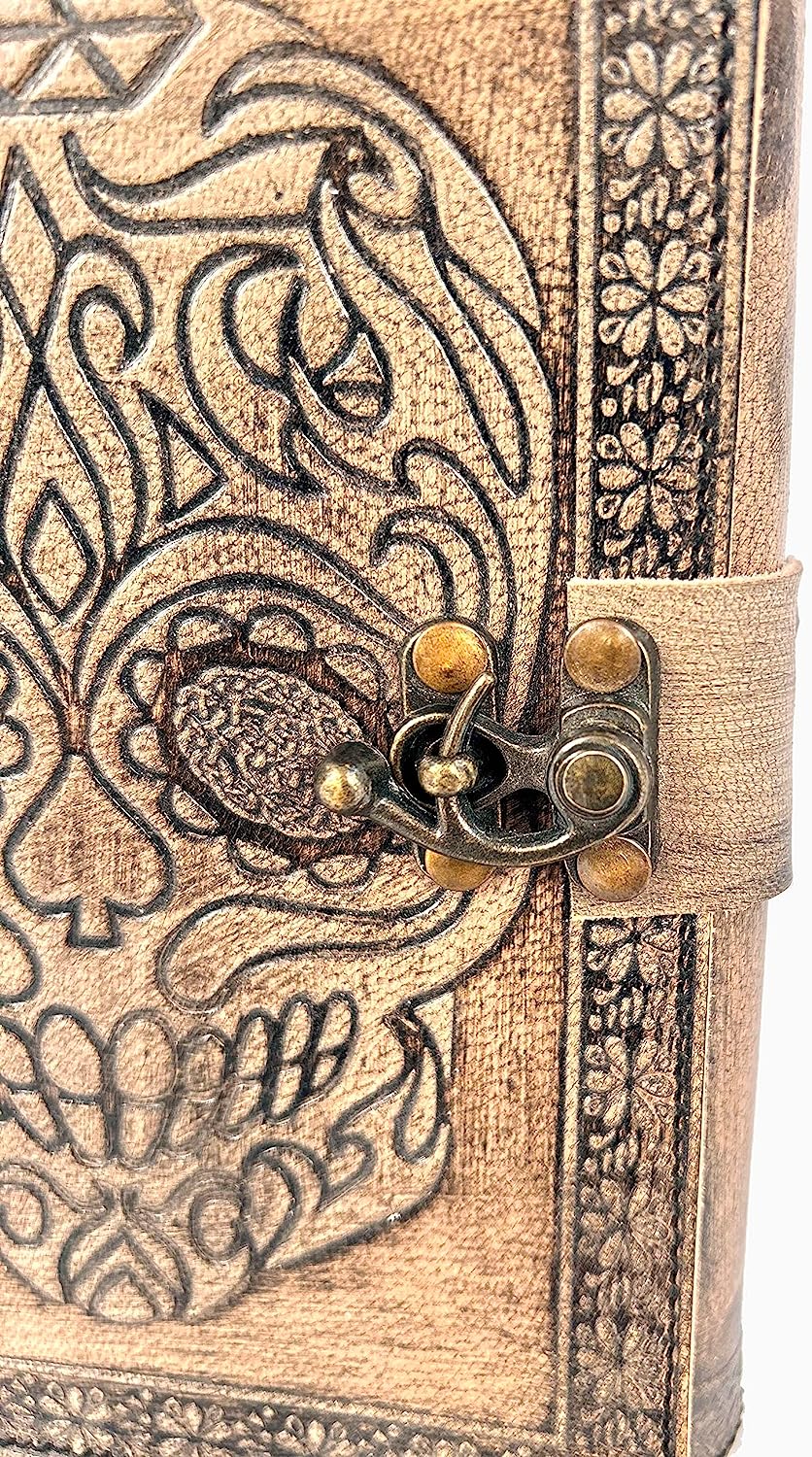 Shy Shy Let's Touch The Sky Embossed Leather Bound Daily Notepad for women and men Travel Journals Vintage Handcraft Embossed Skull Antique Diary Notebook 7X5 Inch