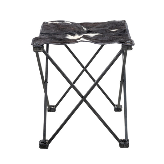Shy Shy Let's Touch The Sky Vintage Hair-on Camping Stool, Portable Folding Stool for Outdoor Walking Hiking Fishing Camping Chair Foot Stool, Collapsible, Portable Footrest 20x17inch