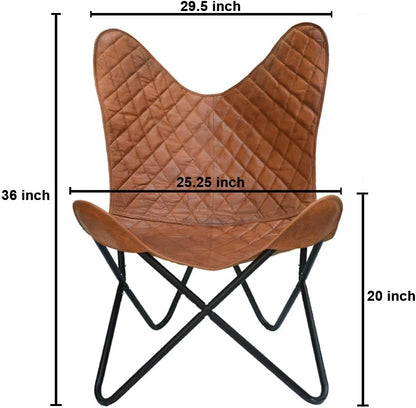 Leather Butterfly Chair - Living Room, Bed Room Furniture/Genuine Leather Chair/Butterfly Chair/Leather Furniture/Home & Living Chair