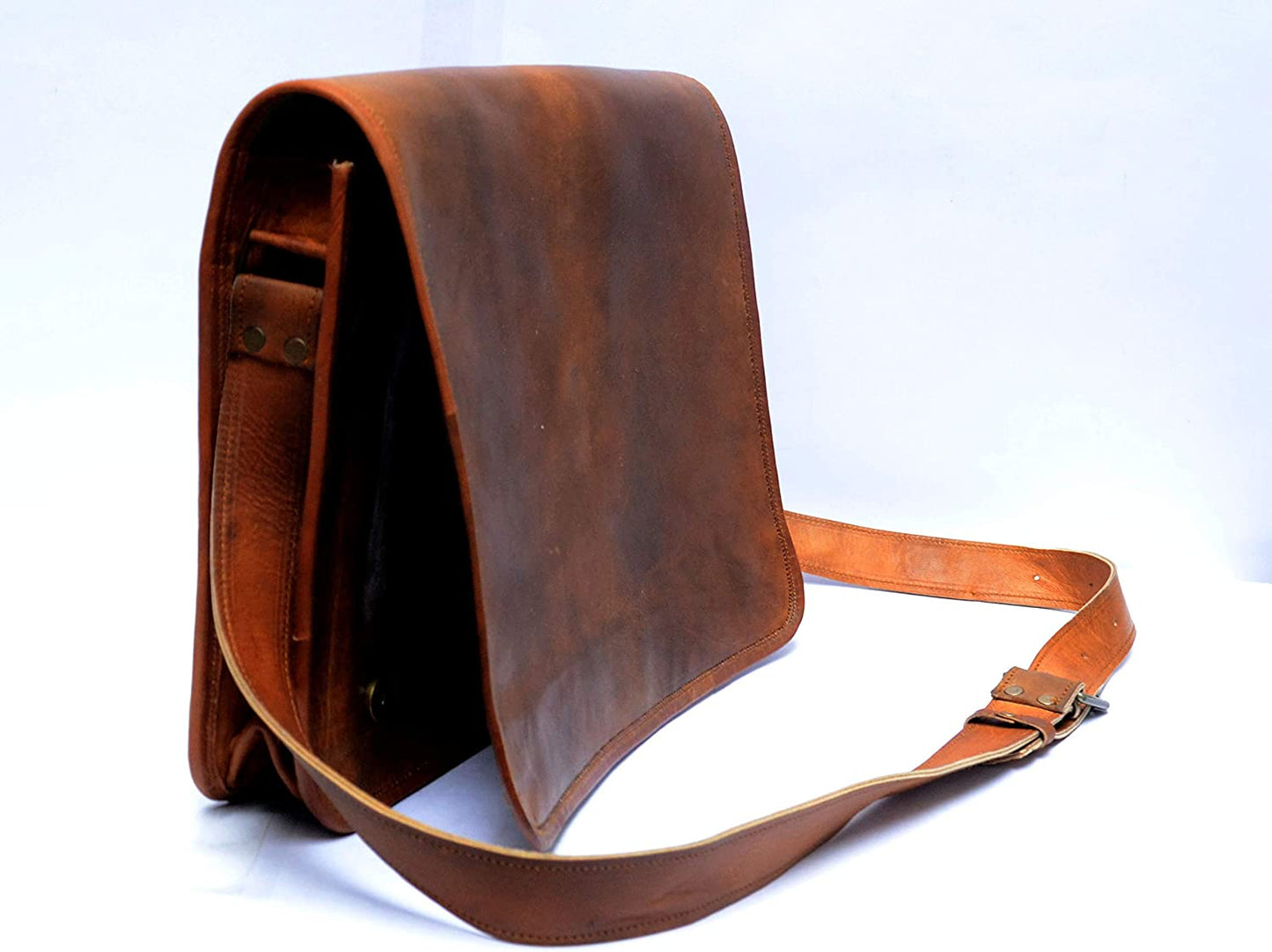 Leather Real Messenger bag for Laptop Briefcase Satchel Men and Women Messenger Handmade Bag Laptop Bag Satchel Bag Padded Messenger Bag Brown.