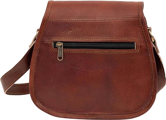 9 inch Women Leather Cross-body Shoulder Bag Satchel ladies Purse Genuine Multi Pocket Saddle Vintage Handmade Travel