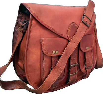 Shy Shy Let's Touch The Sky 10X13 Inch Leather crossbody bags Purse Women Shoulder Bag Satchel Ladies Tote Saddle Travel Purse full grain Leather (Tan Brown)