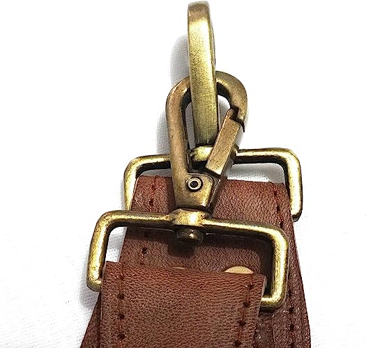 Shy Shy Duffle Bag Strap Replacement Handmade From Full Grain Leather, Adjustable Shoulder Strap With Metal Hooks perfect Match for Messenger Bag, Camera & Travel Bags, Duffle Bag