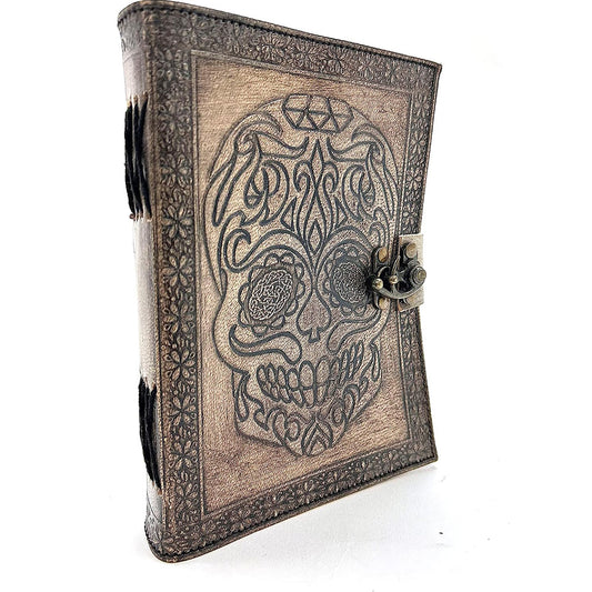 Shy Shy Let's Touch The Sky Embossed Leather Bound Daily Notepad for women and men Travel Journals Vintage Handcraft Embossed Skull Antique Diary Notebook 7X5 Inch