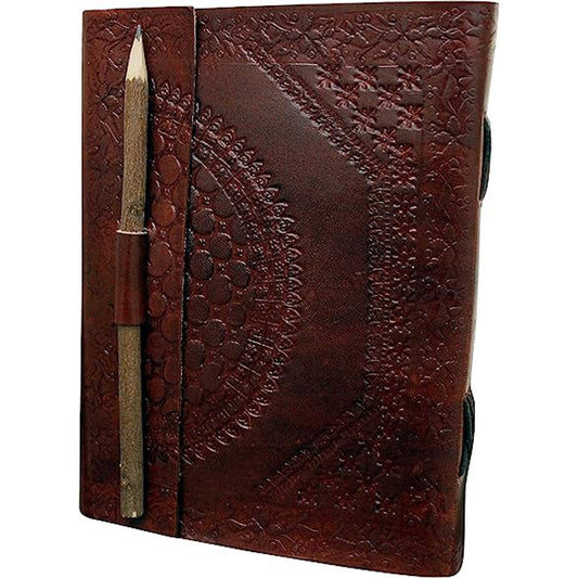 Shy Shy Let’s Touch The Sky Antique Handmade Leather | Notepad Sketch Book Leather | Embosses Leather Journals | Best Gift For Art Sketchbook | Lock With Wooden Pencil & Handmade Paper