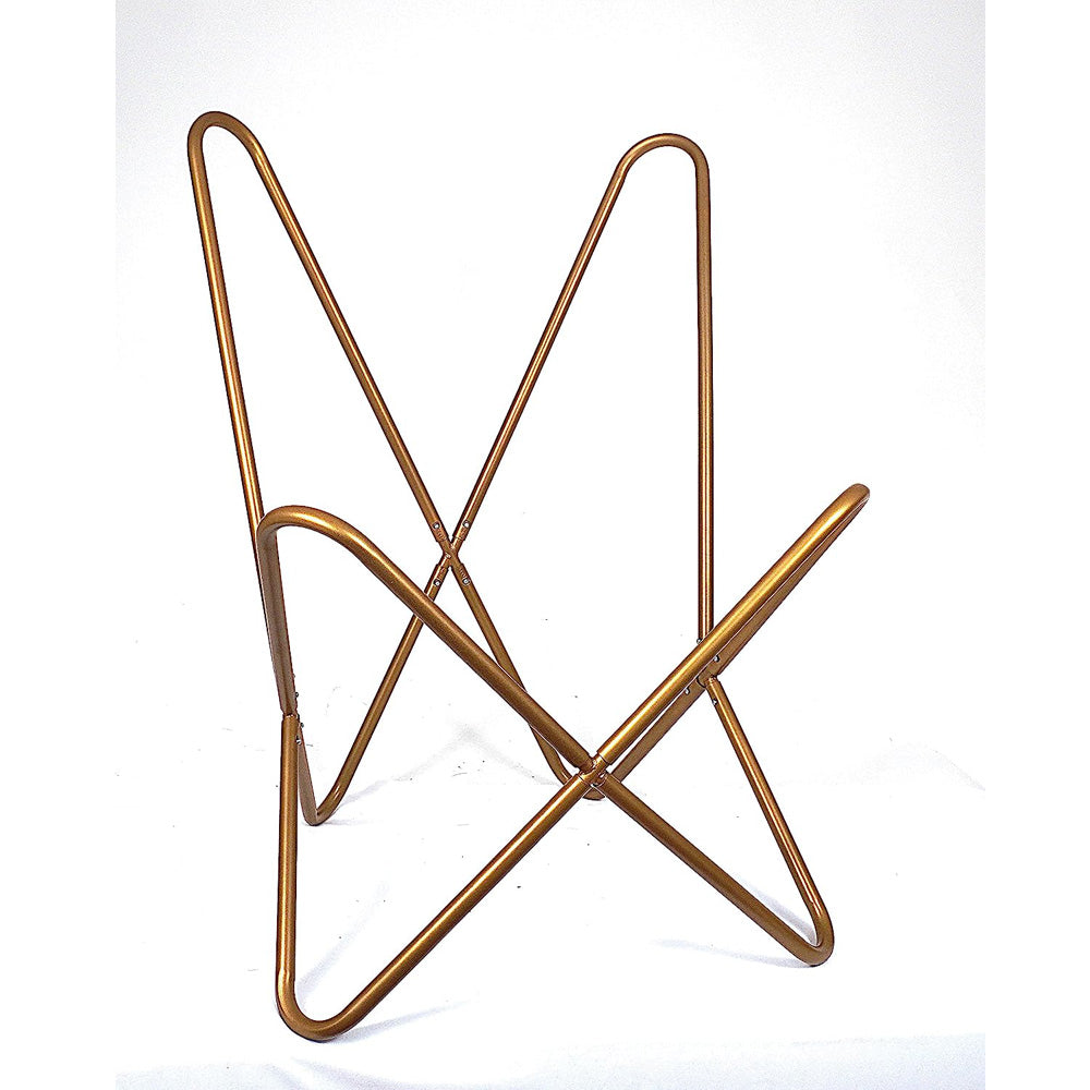 Living Room Chairs-Butterfly Chair Handmade with Powder Coated Folding Iron Frame (Only Folding Frame) (Golden Frame)